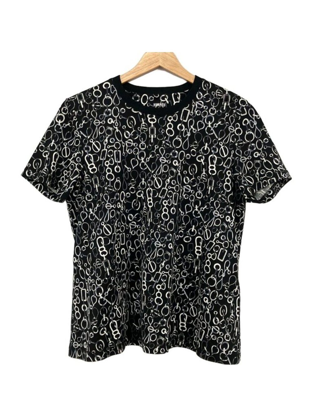 Hermes Short Sleeve T-Shirt M Black Do Re Boucles